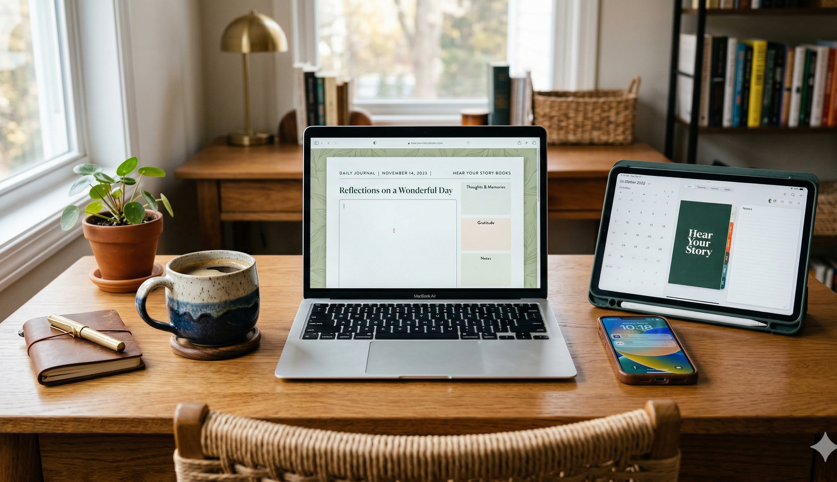 Digital journaling on laptop and tablet
